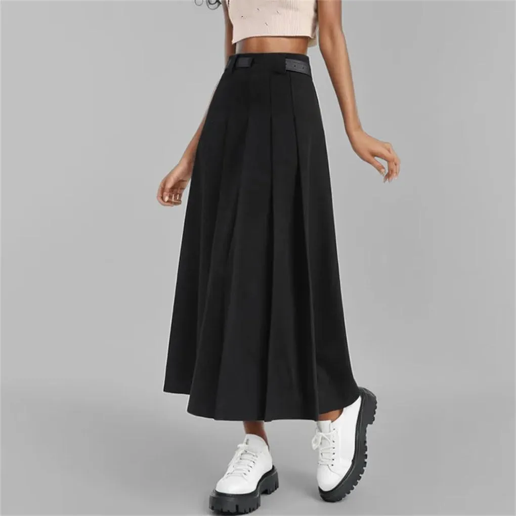 Skirts for Women Casual Mid Length Suit Skirt A Line High Waisted Pleated Skirt Daily Costume