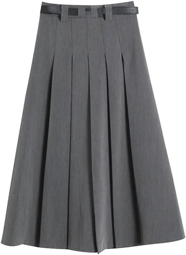 Skirts for Women Casual Mid Length Suit Skirt A Line High Waisted Pleated Skirt Daily Costume