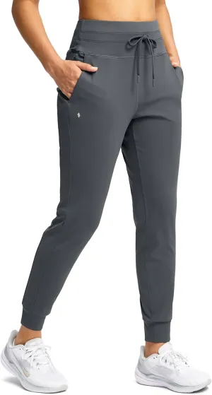 Soothfeel Womens Joggers with Zipper Pockets High Waisted Sweatpants Athletic Leggings Pants for Workout Running Yoga