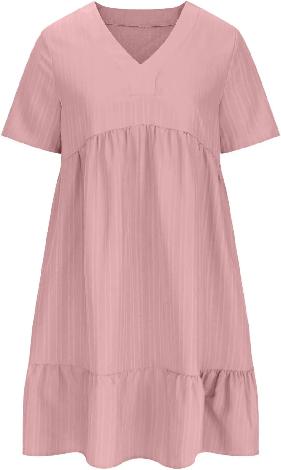 Summer Dresses for Women 2025 Plus Size Dresses Casual Midi Dress Ruffle Short Sleeve Sundresses Travel Clothes