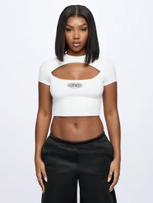 SUMWON WOMEN Fitted Cut Out Crop Tee