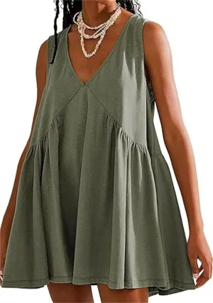 Sundresses for Women Sleeveless Mini Short Summer Dresses Casual Loose Beach Sundress Cute Sports Mini Dress Sexy