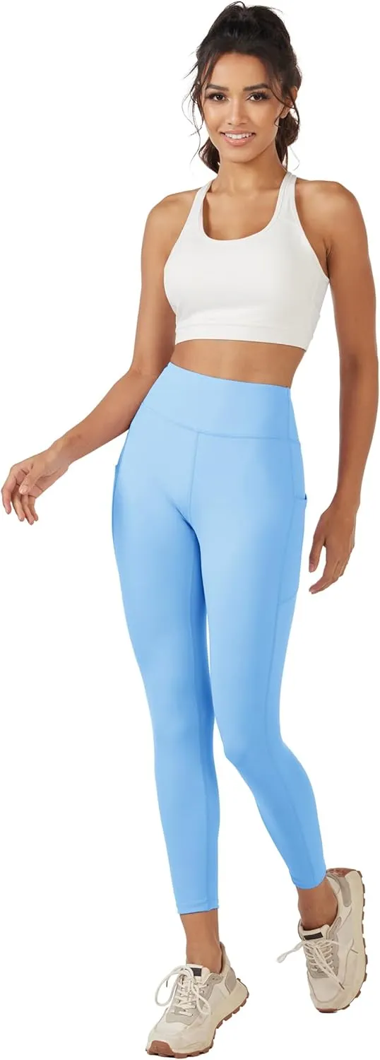 TACVASEN Women's Leggings with Pockets Tummy Control Workout High Waisted Athletic Buttery Soft Yoga Ankle Pants 25''