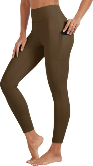 TACVASEN Women's Leggings with Pockets Tummy Control Workout High Waisted Athletic Buttery Soft Yoga Ankle Pants 25''