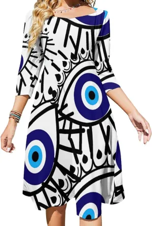 TAIZIYEAH Evil Eye Wrap Chest Womens Sundress Casual Summer Sexy Beach Clothes 2023