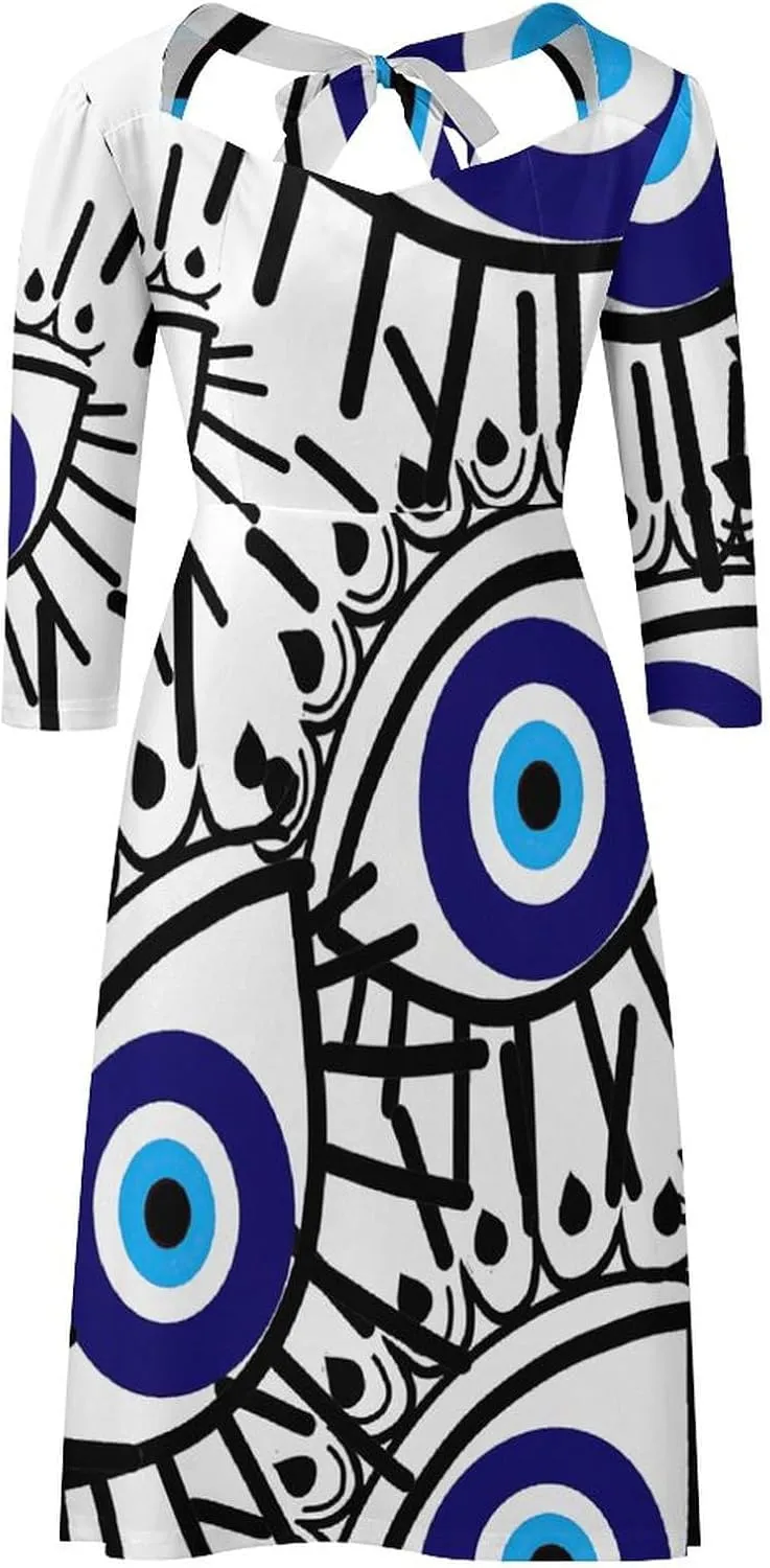TAIZIYEAH Evil Eye Wrap Chest Womens Sundress Casual Summer Sexy Beach Clothes 2023