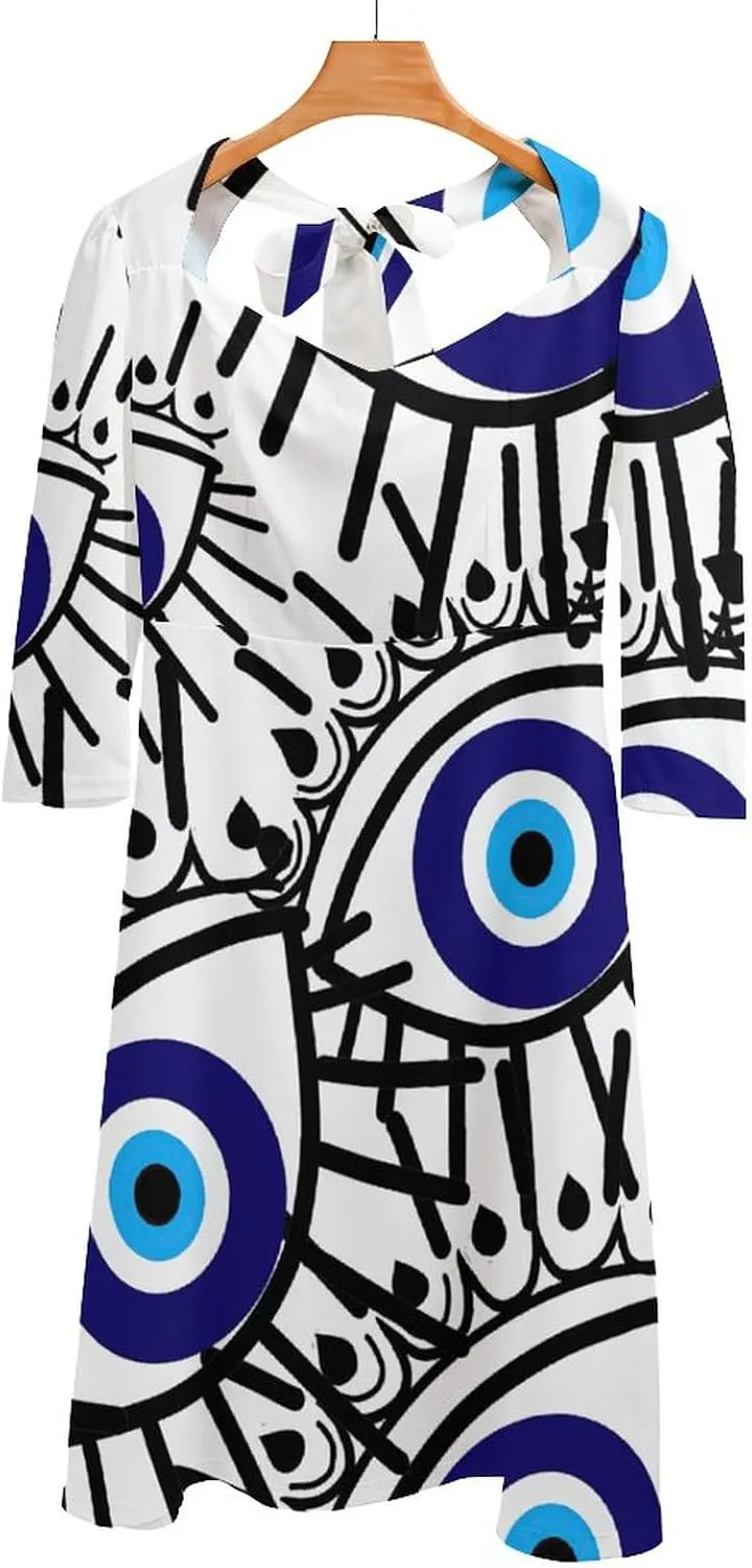 TAIZIYEAH Evil Eye Wrap Chest Womens Sundress Casual Summer Sexy Beach Clothes 2023