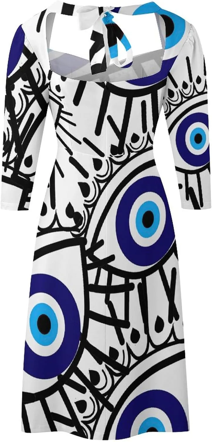 TAIZIYEAH Evil Eye Wrap Chest Womens Sundress Casual Summer Sexy Beach Clothes 2023