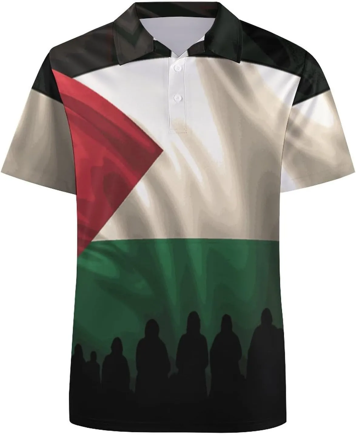 TAIZIYEAH Palestine Flag Long Sleeved Shirt Dress Womens Summer Cute Short Sleeve
