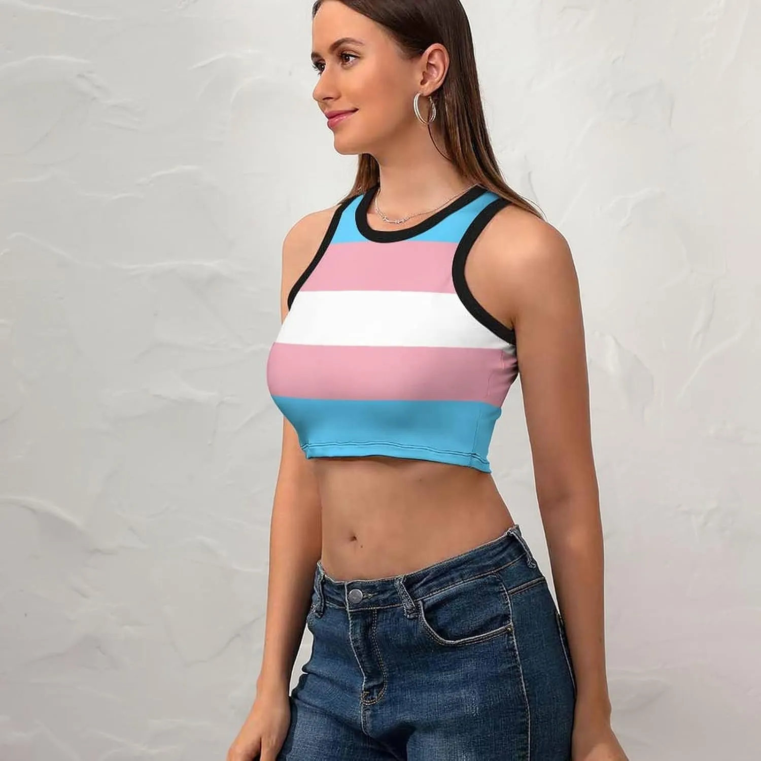 TAIZIYEAH Transgender Pride Flag Women's Sling Dress Womens Sundress Casual Summer Sexy Beach Clothes 2023