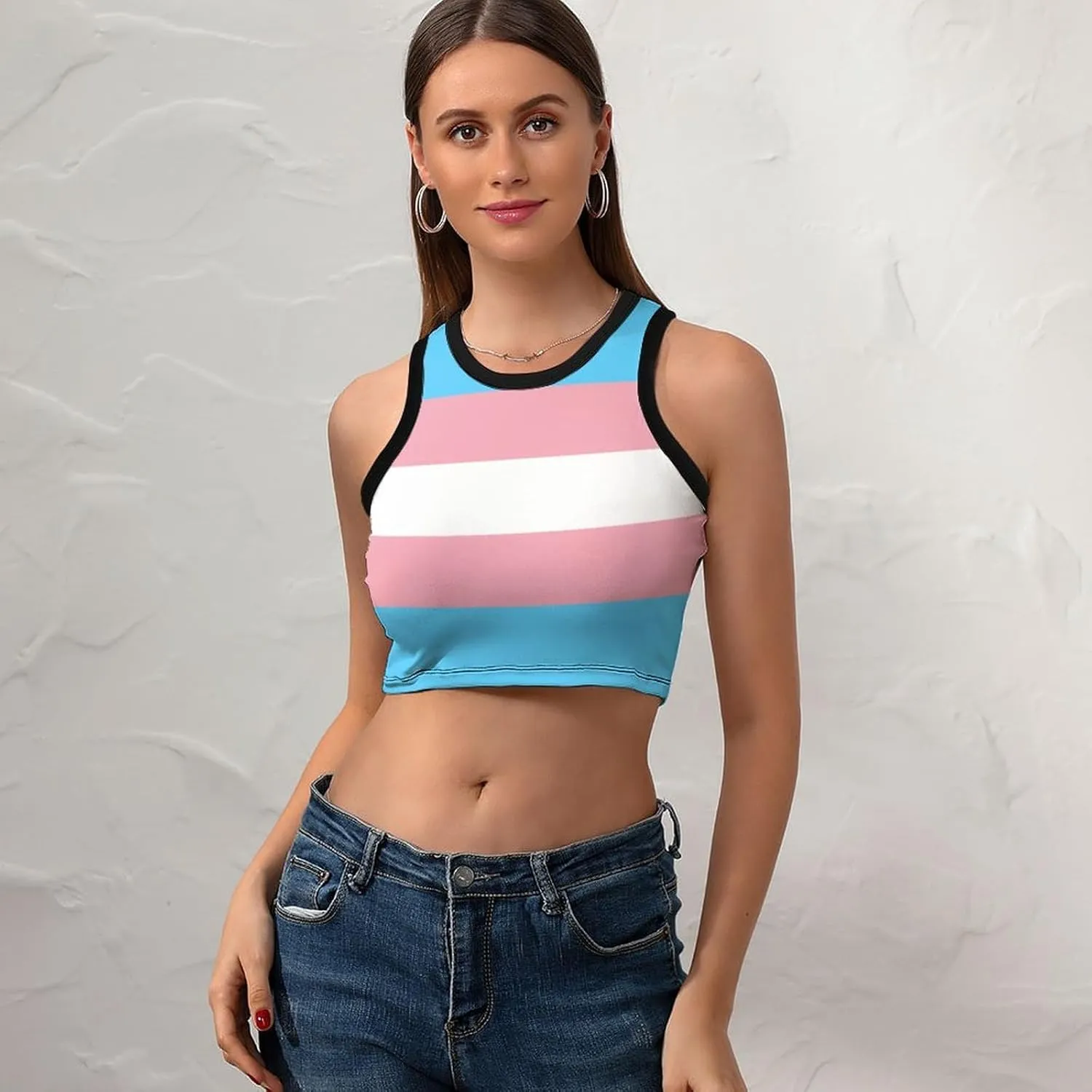 TAIZIYEAH Transgender Pride Flag Women's Sling Dress Womens Sundress Casual Summer Sexy Beach Clothes 2023