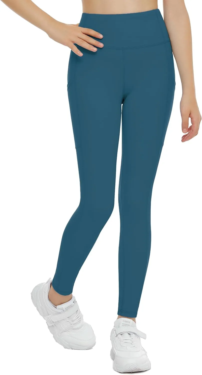 THE GYM PEOPLE Girls Workout Leggings Kids High Waist Stretch Athletic Dance Yoga Pants with Pockets