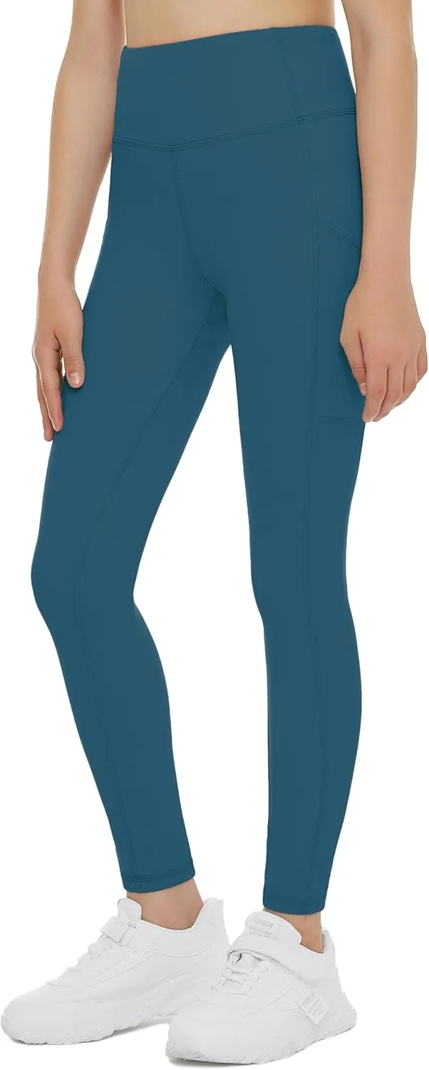 THE GYM PEOPLE Girls Workout Leggings Kids High Waist Stretch Athletic Dance Yoga Pants with Pockets