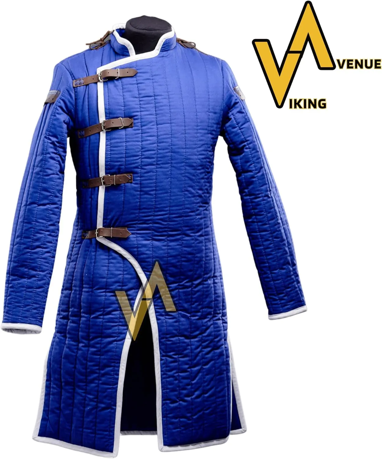 Thick Padded Full Sleeves Gambeson Coat Aketon Jacket Armor, Cotton Fabric | Historical Clothing