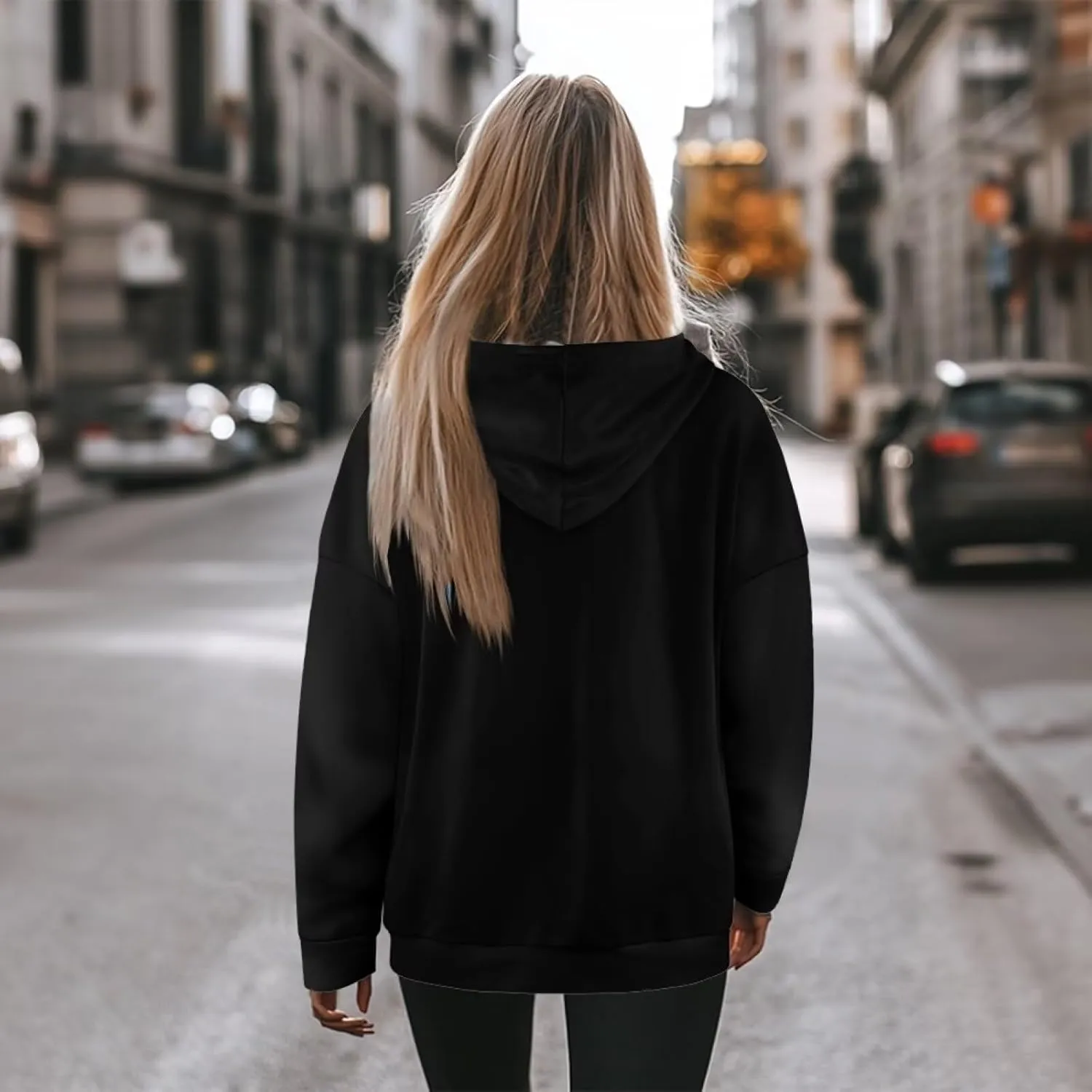 TOADDITDO Women Sweatshirts Trendy Oversized Hoodies Sweatshirt Long Sleeve Fall/Winter Outfits Fashion Clothes