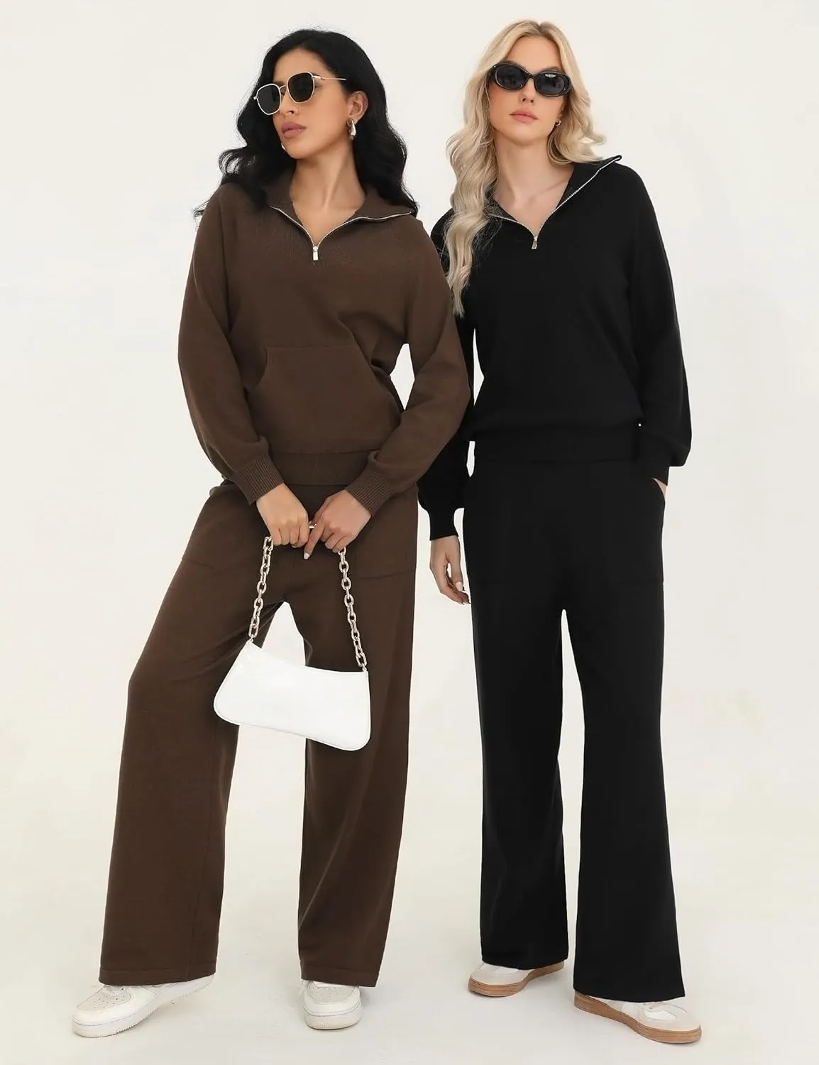 Totatuit 2 Piece Sweatsuits For Women Lounge Sets Travel Outfits Tracksuits Sweatshirt Wide Leg Sweatpants Matching Set