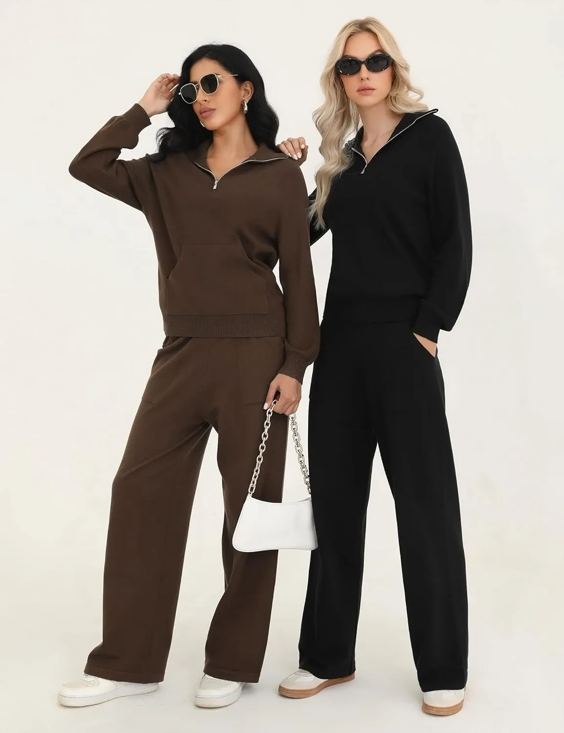Totatuit 2 Piece Sweatsuits For Women Lounge Sets Travel Outfits Tracksuits Sweatshirt Wide Leg Sweatpants Matching Set