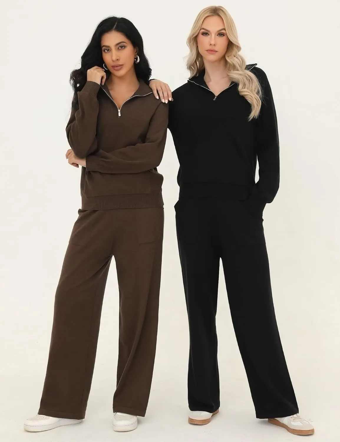 Totatuit 2 Piece Sweatsuits For Women Lounge Sets Travel Outfits Tracksuits Sweatshirt Wide Leg Sweatpants Matching Set