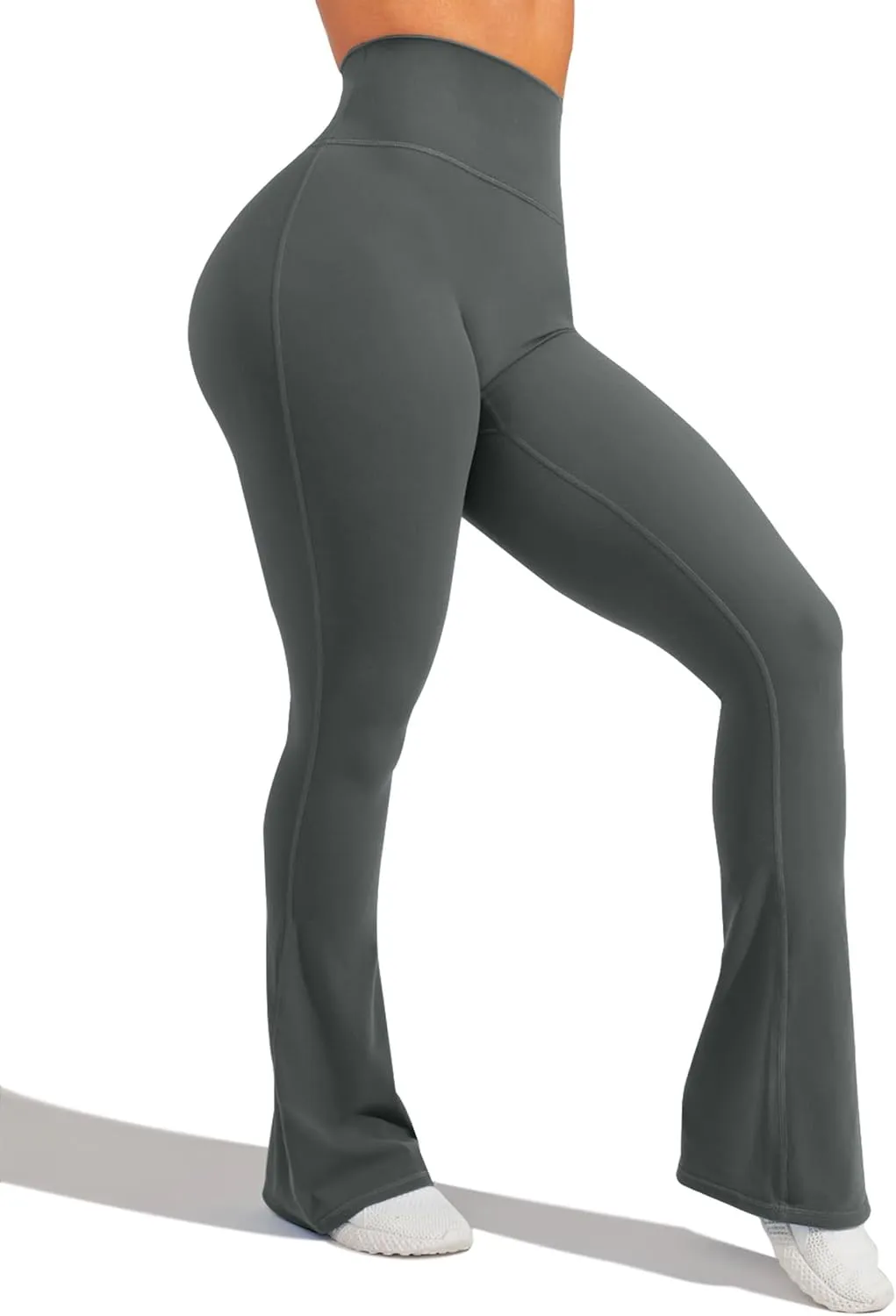 Unthewe High Waisted Flare Leggings for Women Tummy Control Butt Lifting Workout Yoga Wide Leg Pants