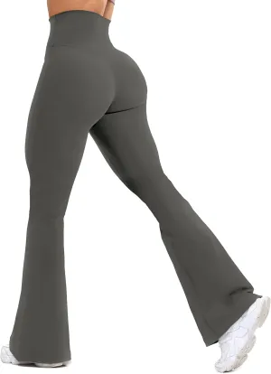 Unthewe High Waisted Flare Leggings for Women Tummy Control Butt Lifting Workout Yoga Wide Leg Pants
