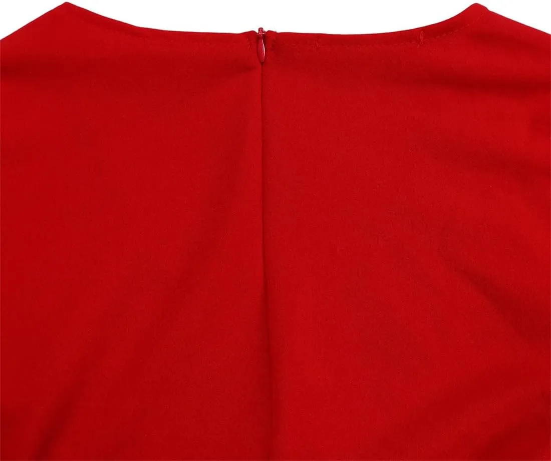 Useagrey Midi Dress for Women Pencil Dress Fashion Work Dress Elegant High Waist Ruched Pleated Church Dress