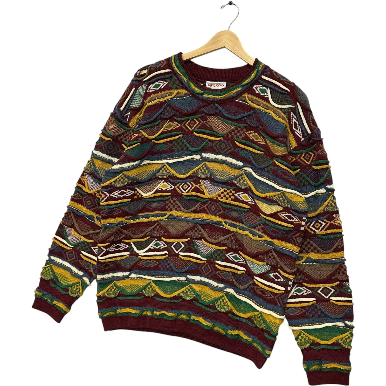 Vintage Meeroo Wool 3D Knit Sweater 90s