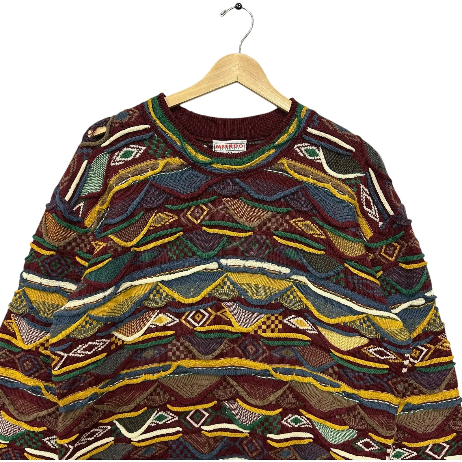 Vintage Meeroo Wool 3D Knit Sweater 90s