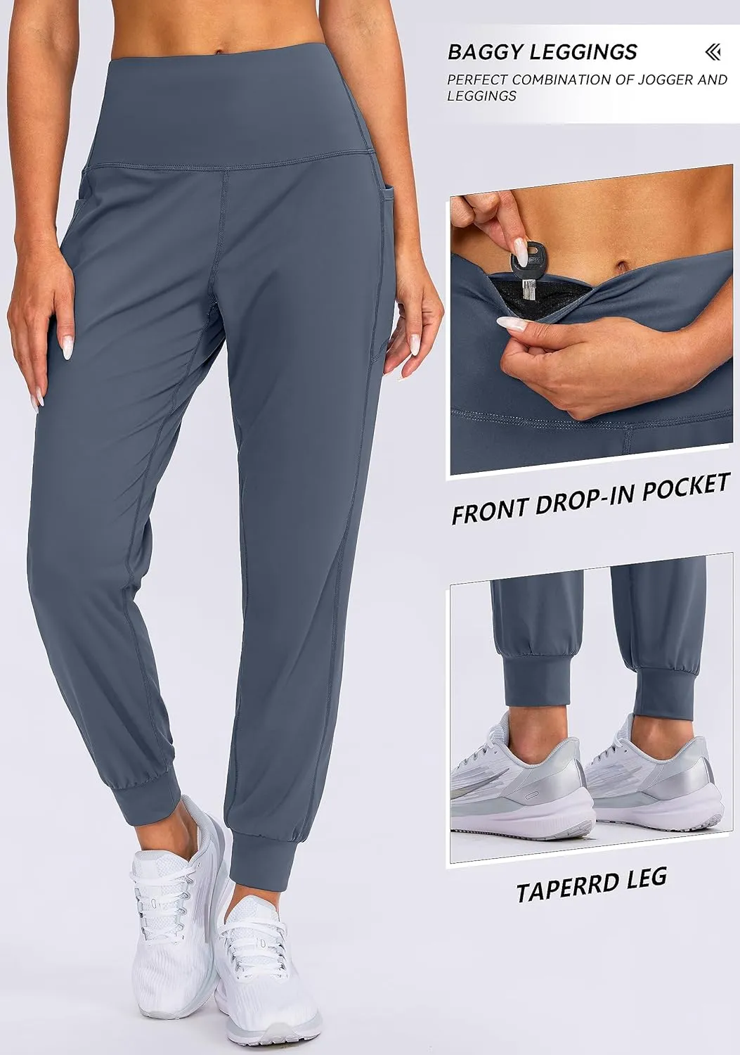 Viodia Women's Joggers with Pockets High Waisted Athletic Workout Yoga Jogger Pants for Women Tapered Sweatpants