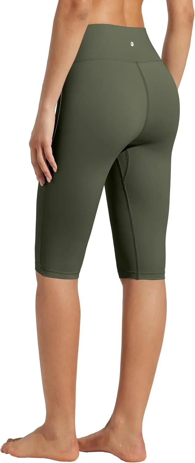 Willit Women's Knee Length Leggings Capri with Pockets High Waisted Exercise Capris Pants for Summer Yoga Workout