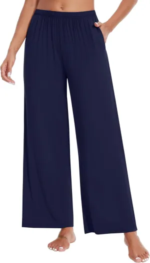 WiWi Women' s Pajamas Pants with Pocket Soft Viscose from Bamboo Yoga Loose Pant Comfy Pajama Bottoms S-XXL