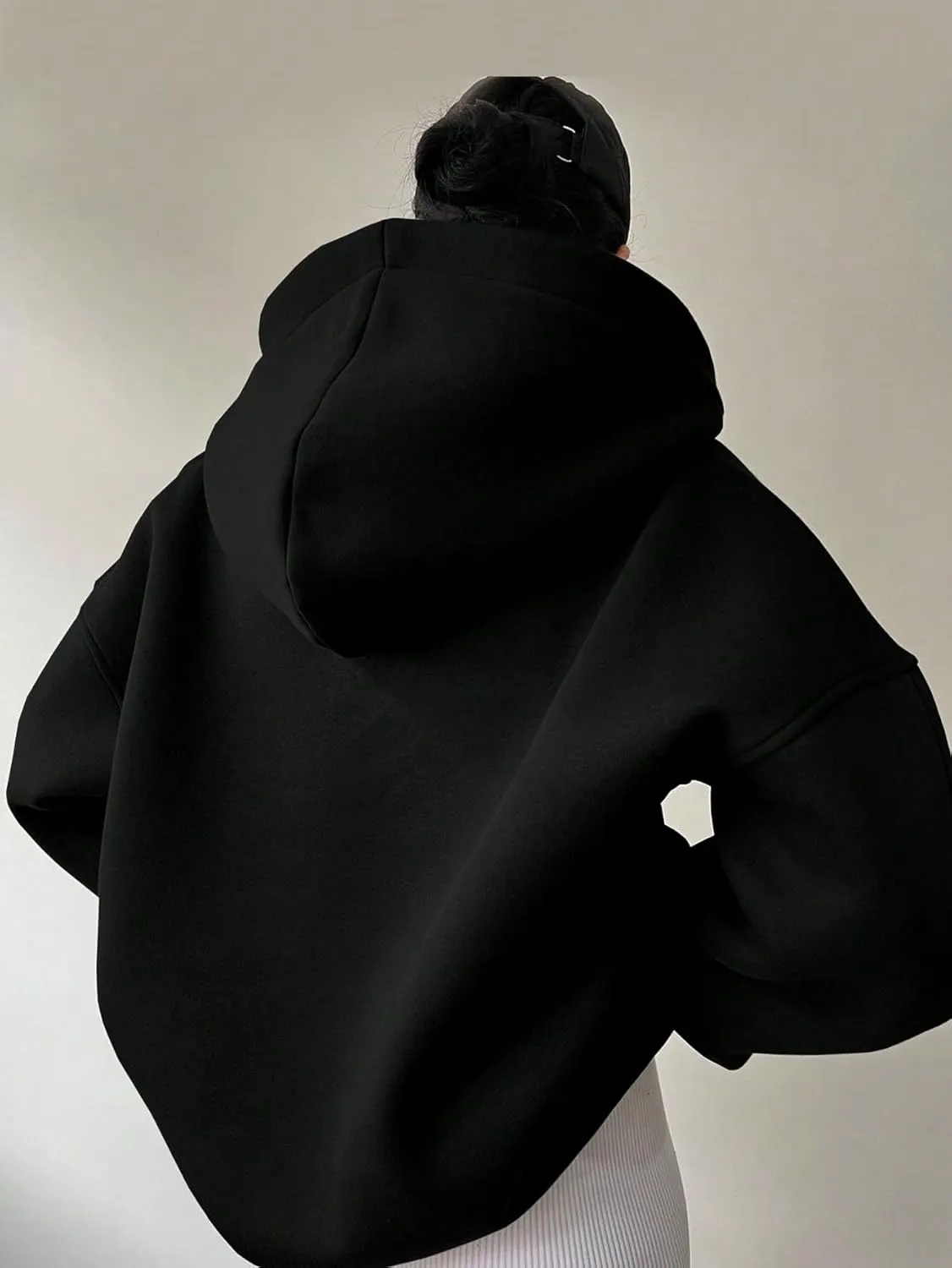 Women Hoodies Oversized Fleece Long Sleeve Comfy Casual V Neck Pullover Sweatshirts Preppy Clothes