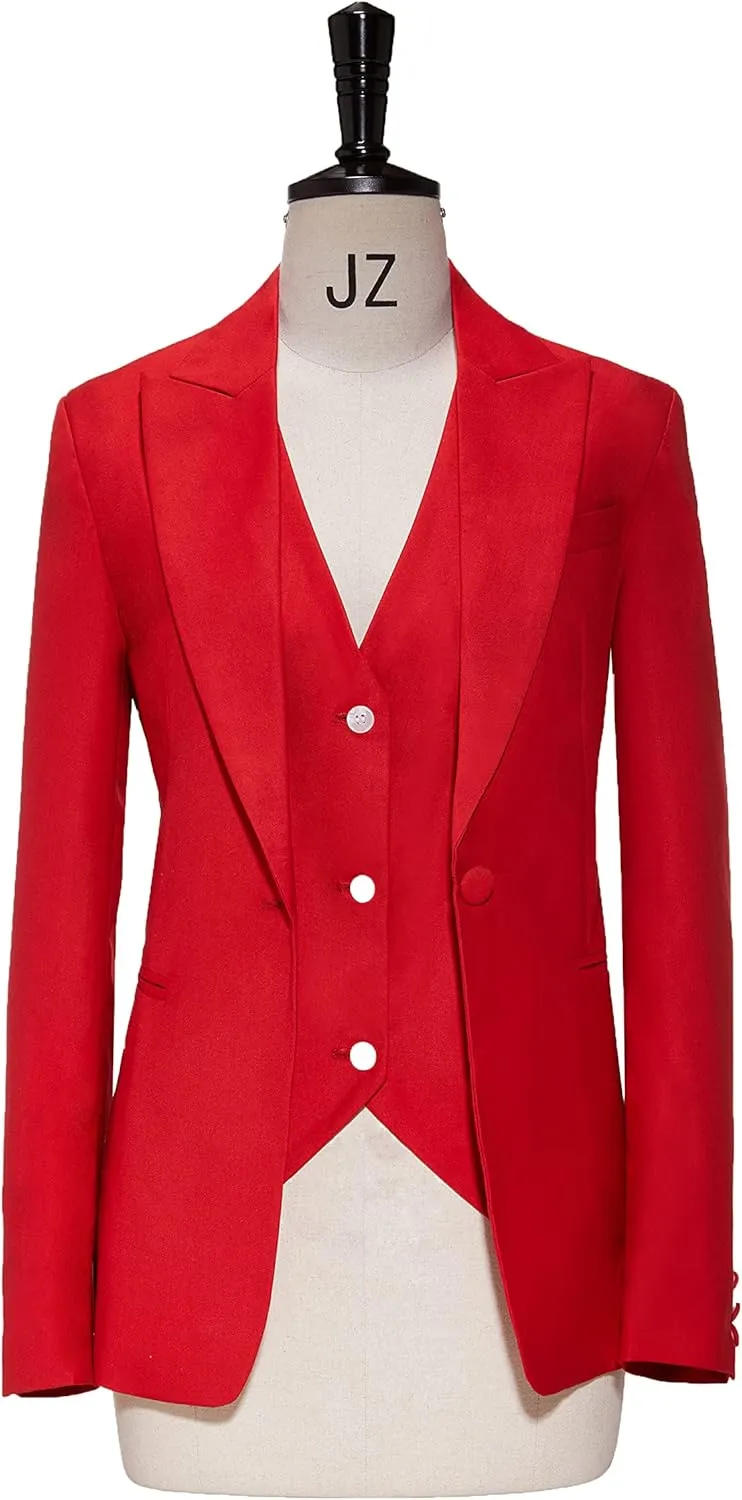 Women Suits Office Work 3 Pieces Set Lady Blazer Formal Business Suit Wedding Tuxedos Party (Blazer Vest Pants)