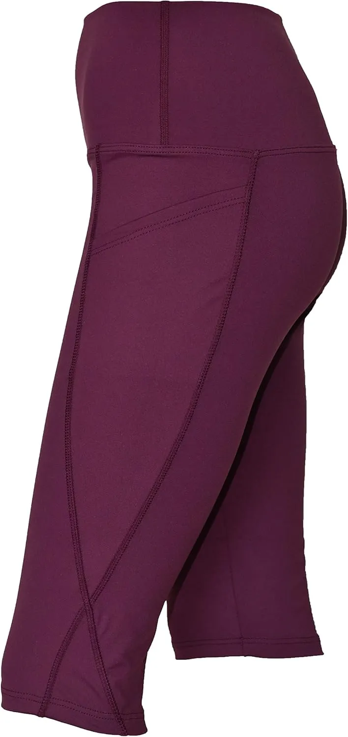 Women UPF50  Board Shorts Pockets Pants Beach- Bathing Swim Rash Guard Yoga Golf Bottom (PIH_RM5P NP RSLP)