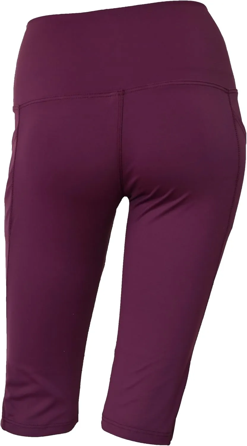 Women UPF50  Board Shorts Pockets Pants Beach- Bathing Swim Rash Guard Yoga Golf Bottom (PIH_RM5P NP RSLP)