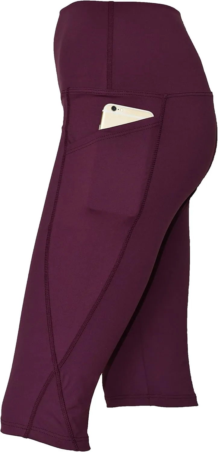 Women UPF50  Board Shorts Pockets Pants Beach- Bathing Swim Rash Guard Yoga Golf Bottom (PIH_RM5P NP RSLP)
