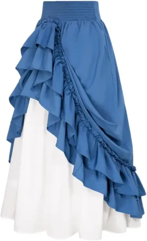 Women Vintage Skirt High Waist Midi A-Line Skirts Women Slim Fit Casual Skirt