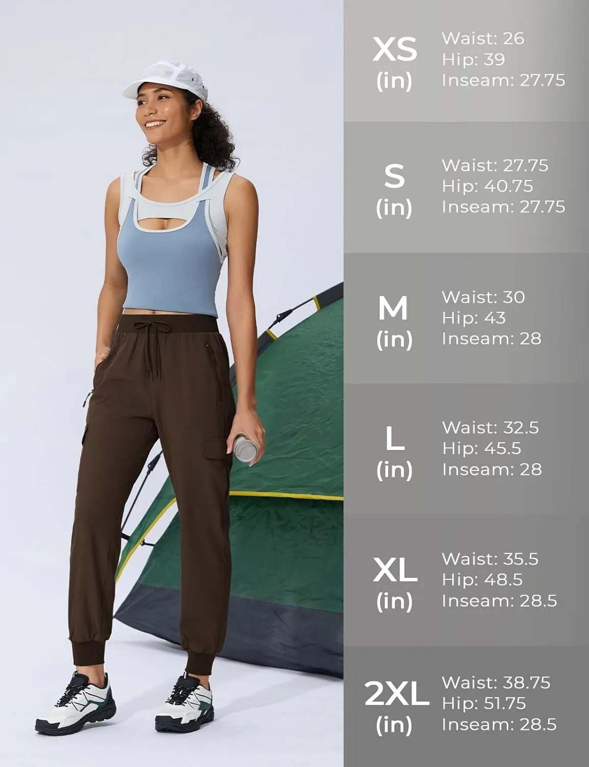Women's Cargo Joggers Quick Dry Hiking Joggers UPF 50  Lightweight Athletic Jogger Pants Travel Water Resistant