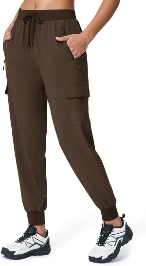 Women's Cargo Joggers Quick Dry Hiking Joggers UPF 50  Lightweight Athletic Jogger Pants Travel Water Resistant