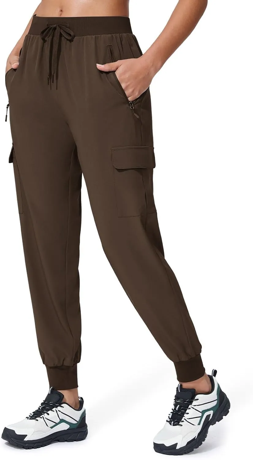 Women's Cargo Joggers Quick Dry Hiking Joggers UPF 50  Lightweight Athletic Jogger Pants Travel Water Resistant