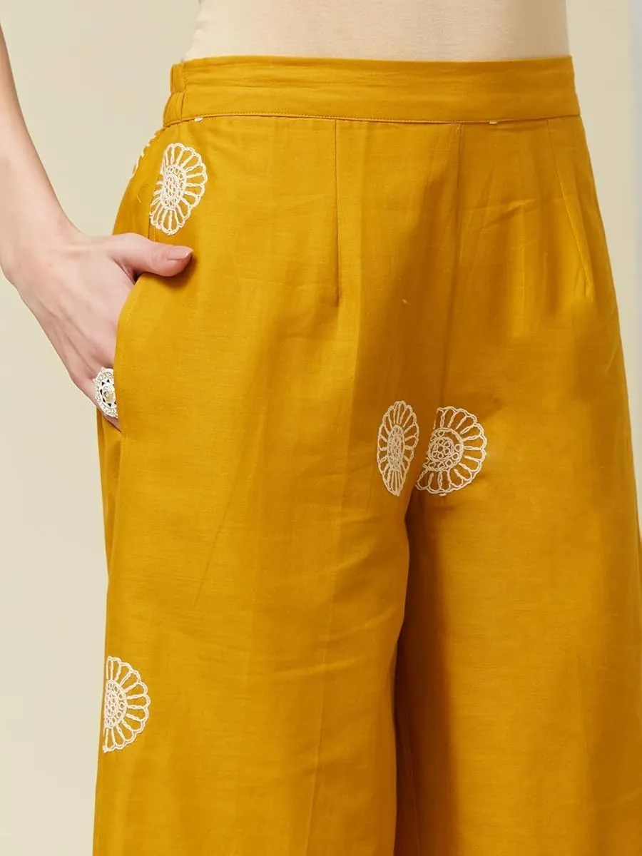 Womens Cord set Pure Cotton Embroidery Work Kurta With Pant Cordset