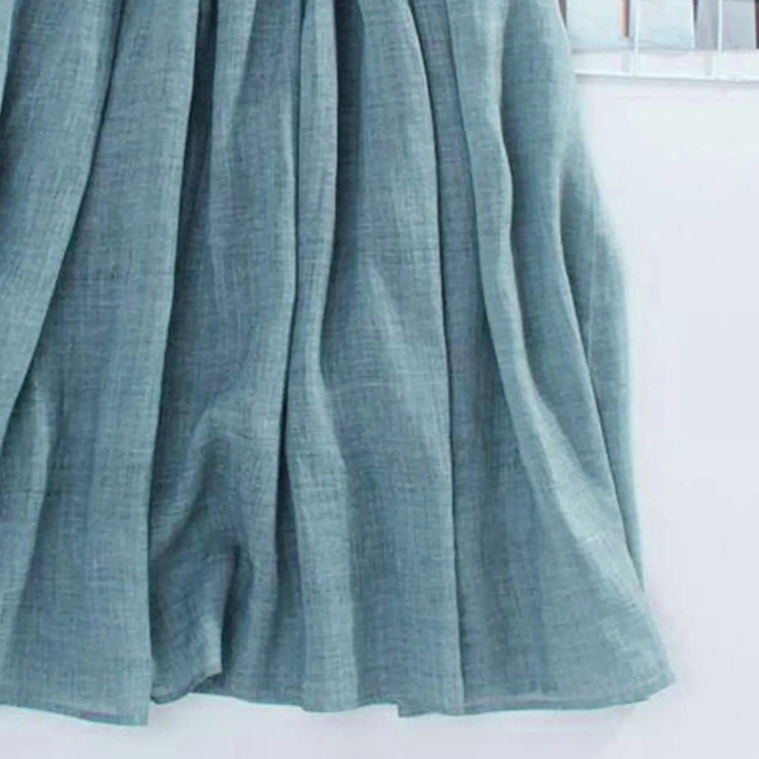 Women's Cotton Linen Midi Dress Plus Size 3/4 Sleeve Crewneck Pleated Summer Dresses Vacation 2025 Casual Dress