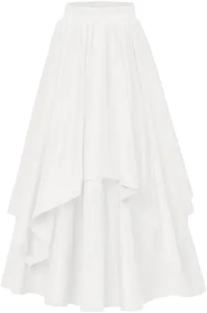 Women's High Waist A-Line Skirt Casual Vintage Big Swing Skirt Women Asymmetrical Midi Skirt