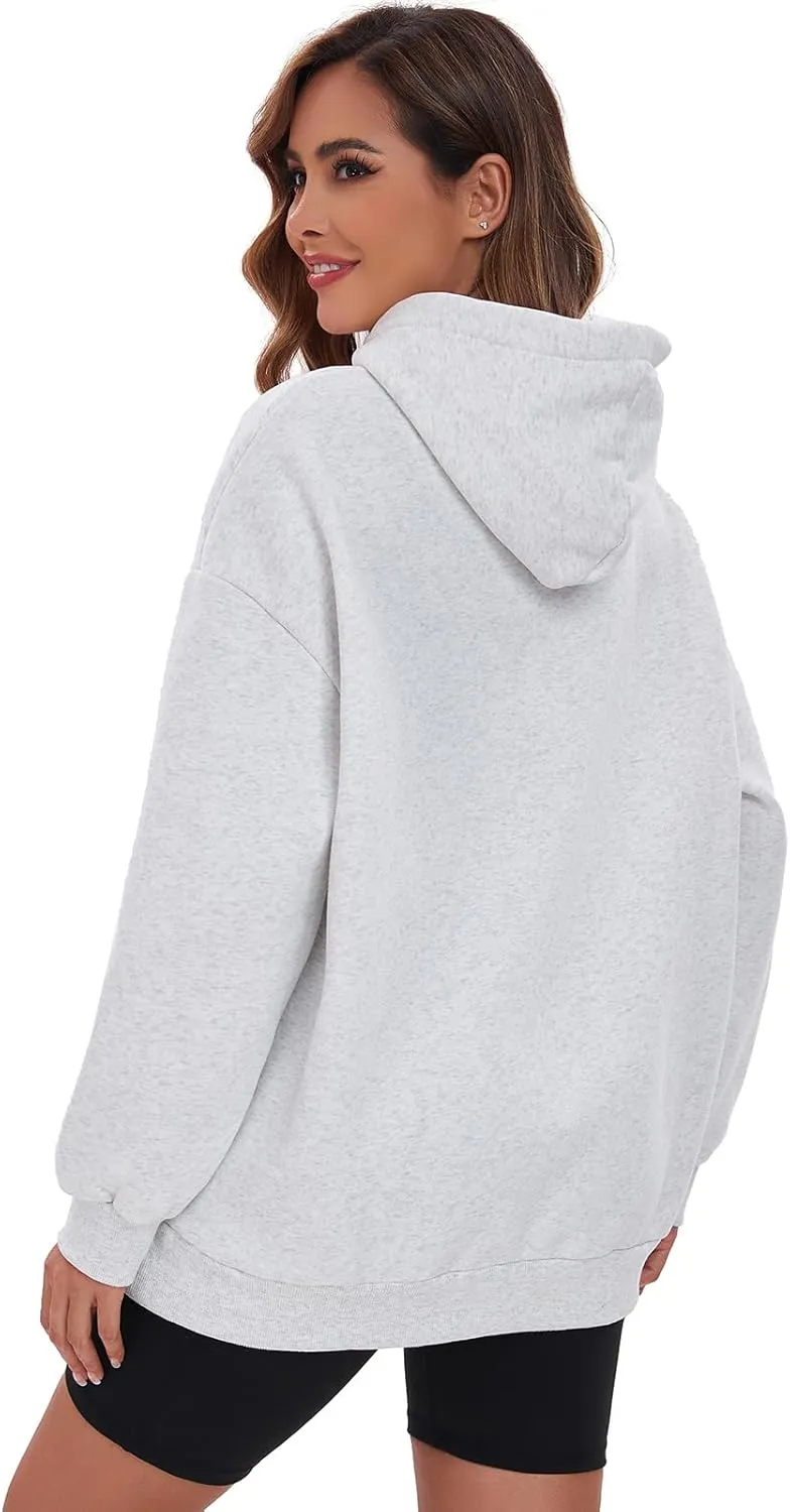 Womens Oversized Hoodies Fleece Sweatshirts Long Sleeve Pullover Winter Fall Outfits Clothes with Pocket