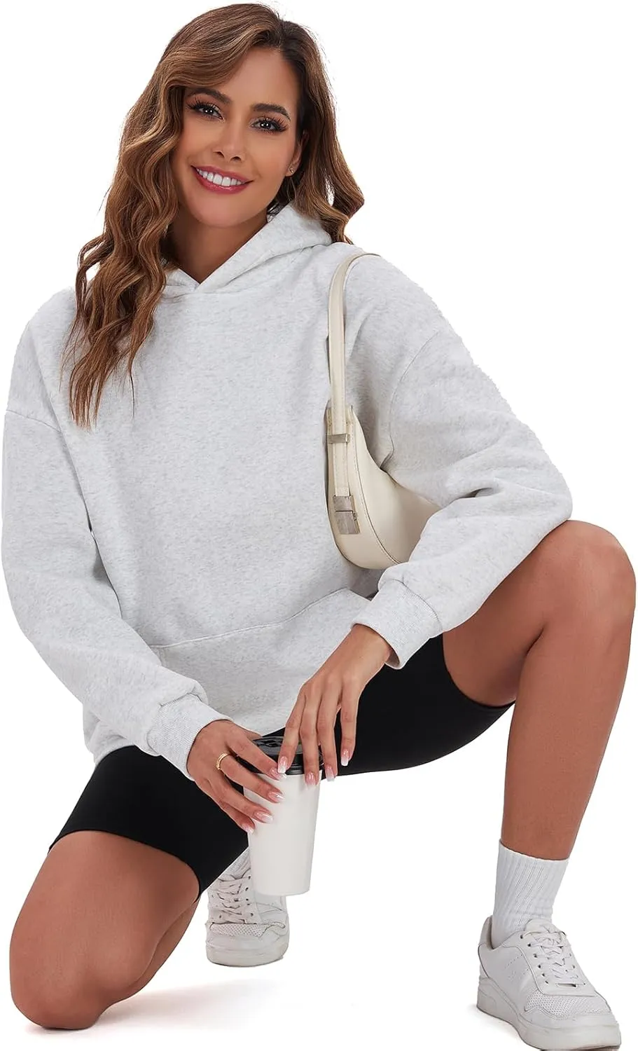 Womens Oversized Hoodies Fleece Sweatshirts Long Sleeve Pullover Winter Fall Outfits Clothes with Pocket