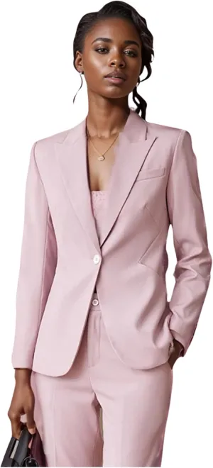 Womens Pant Suit One Button Business Casual Outfits Office Blazer and Pants Set Suit for Women