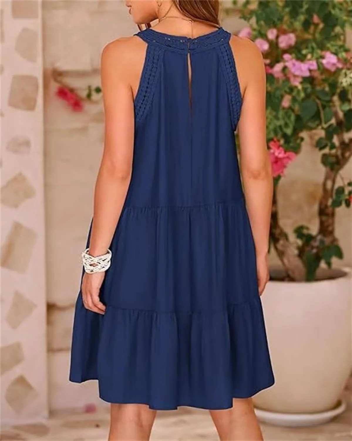 Womens Summer Dresses Casual Loose Sundress Sleeveless Flowy Mini Dresses Cute Boho Vacation Beach Dresses Plus Size