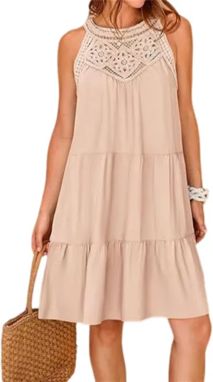 Womens Summer Dresses Casual Loose Sundress Sleeveless Flowy Mini Dresses Cute Boho Vacation Beach Dresses Plus Size