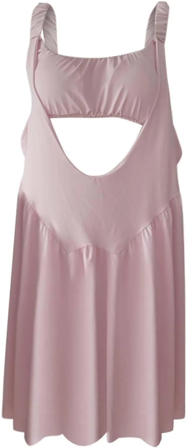 Womens Tennis Dress Built-in Bra and Shorts Cut Out Workout Outfits Athletic Dresses Teen Girls Activewear Dresses