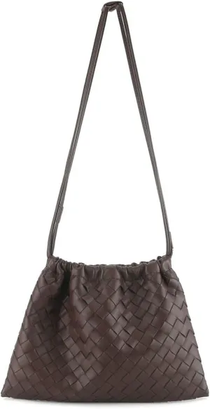 Woven Crossbody Bags For Women, Trendy Vegan Leather Dumpling Bag Simplicity Evening Shoulder Bag Purse