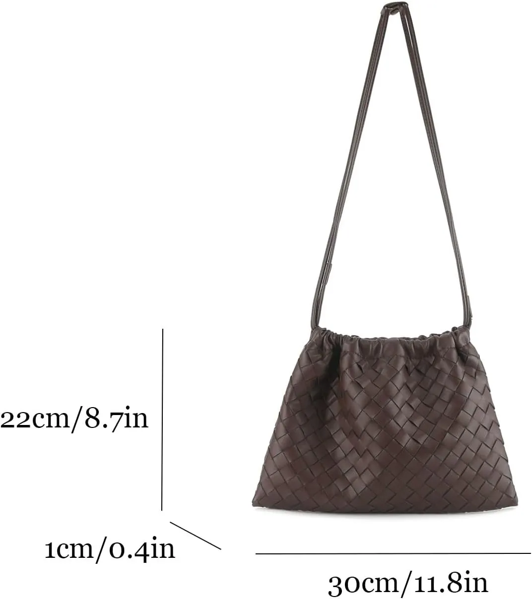 Woven Crossbody Bags For Women, Trendy Vegan Leather Dumpling Bag Simplicity Evening Shoulder Bag Purse